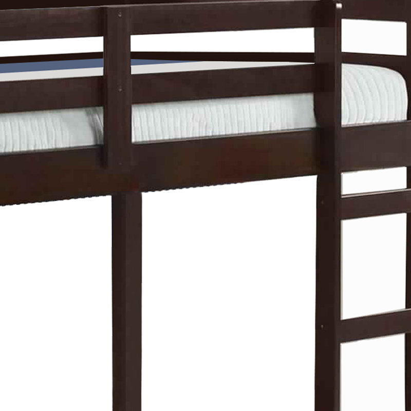 Lit superposé simple en bois Patmar, Espresso