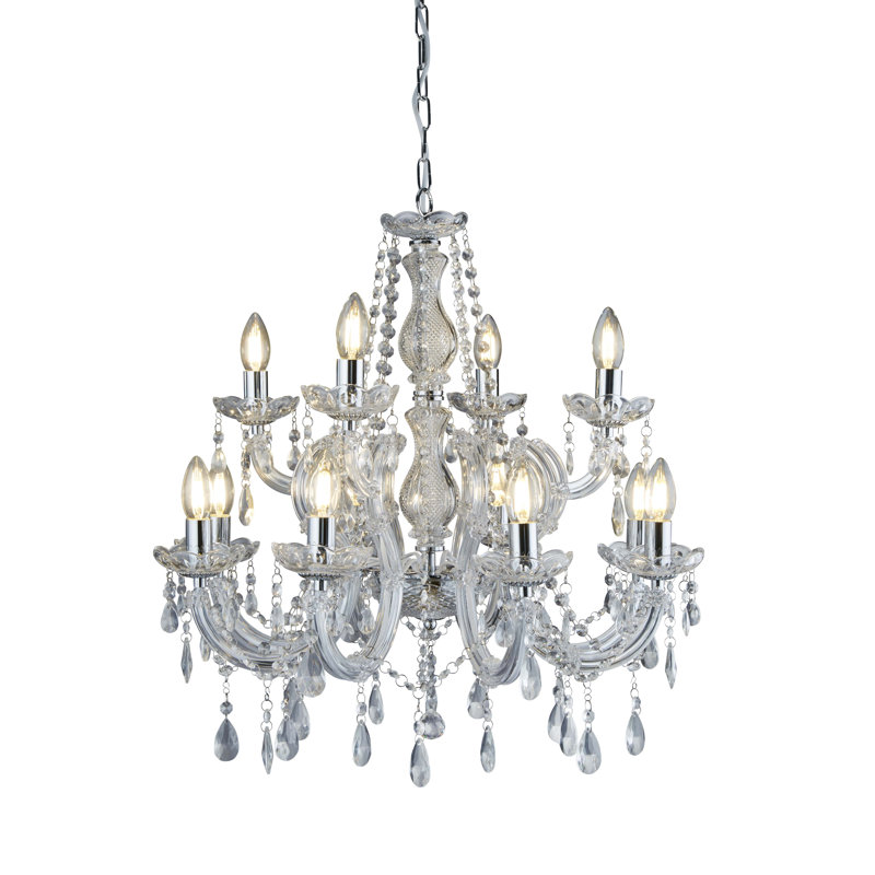 Kelly 12 - Light Candle Style Chandelier, Chrome