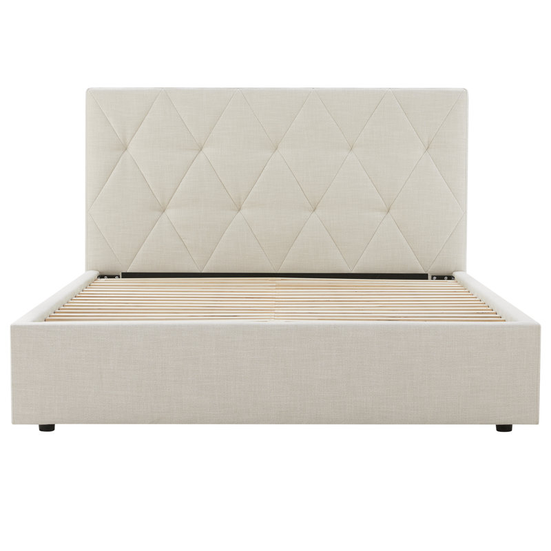 Lit plateforme tapissier Jayla Diamond, Grand
