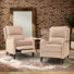 Fauteuil inclinable manuel en cuir véritable de 28,75 po de large Neliyah (ensemble de 2)