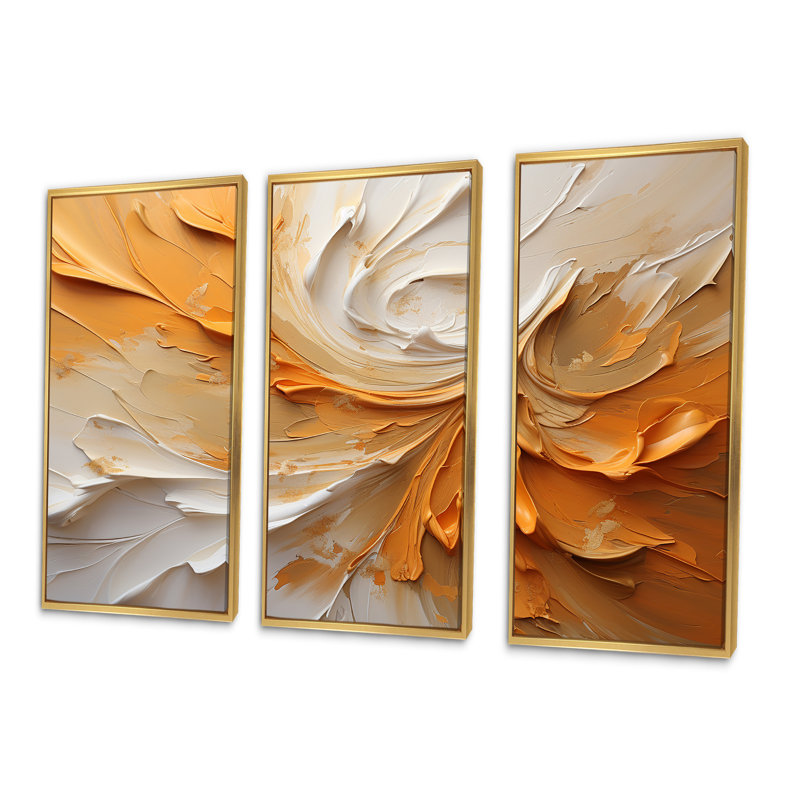 Ensemble de décorations murales or et beige Soft Wave Paint II - formes abstraites, H 40 po x l 60 po x P 1 po