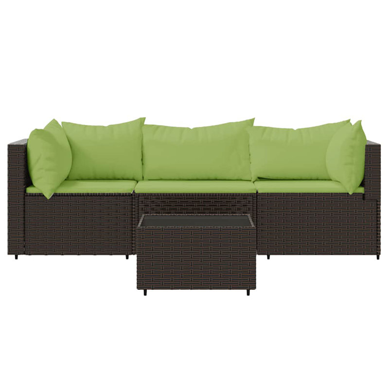 Patio Sectional Set with Cushions, Gray, Blue, Yes