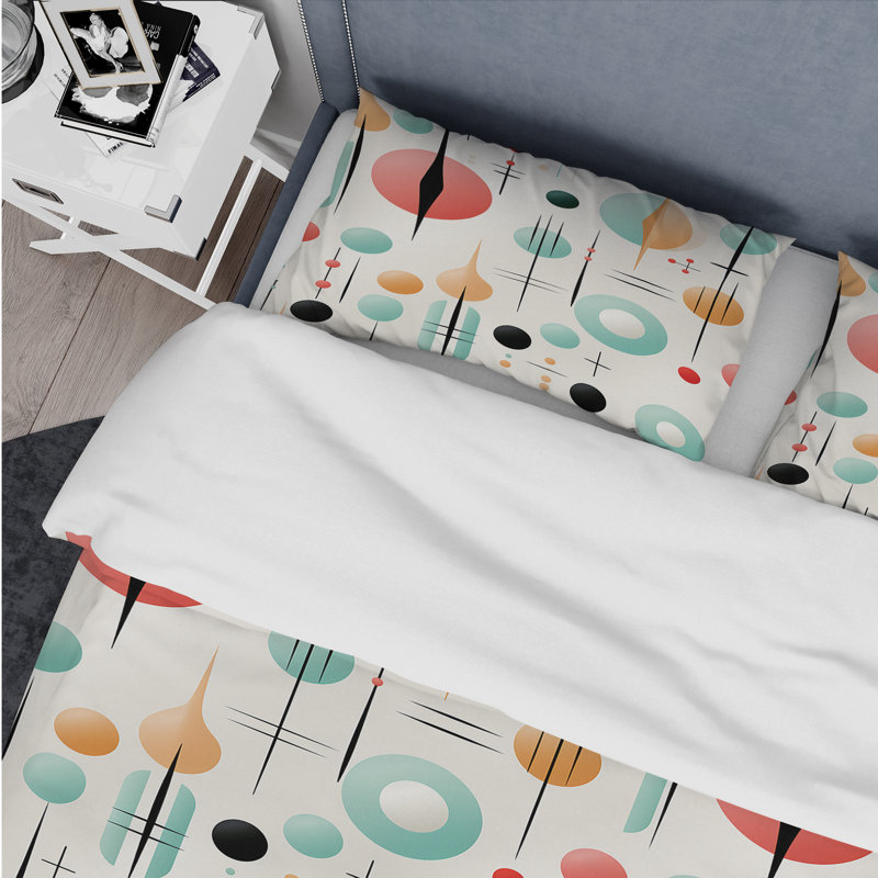 Pastel Scandinavian Geometric Shapes V - Ensemble de housse de couette géométrique