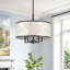 Lustre tambour en coquille de Capiz 18 lumières 4 pouces-501470002