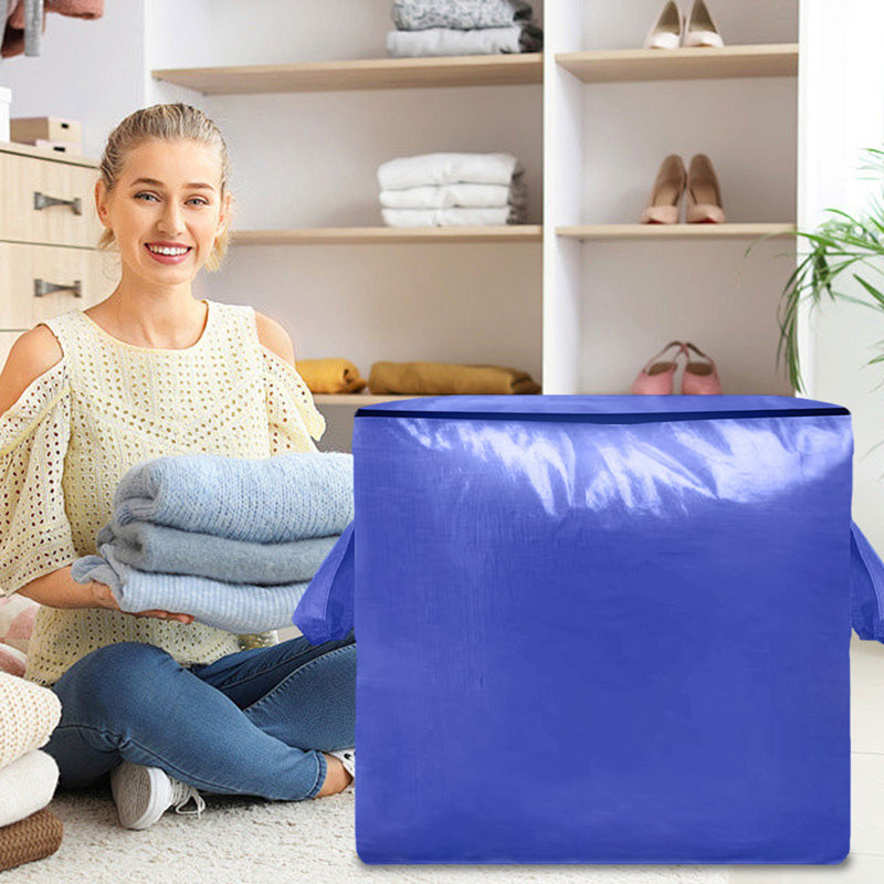  Large Clothes Storage Bags, Heavy Duty Closet Organizers and Storage, Foldable Storage Containers with Reinforced Handle for Clothing, Blanket, Comforter, Pillow, Bedding