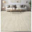 Hand Knotted Wool Area Rug in Ivory And Beige