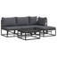 Vidaxl Garden Sofa Set With Cushion 5 Pcs Black Aluminium