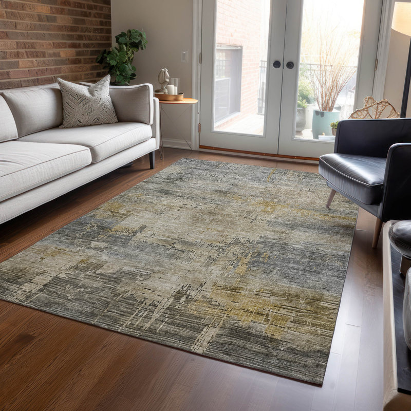 Tapis intérieur / extérieur lavable Thornyx Pewter, 5' x 7'6"
