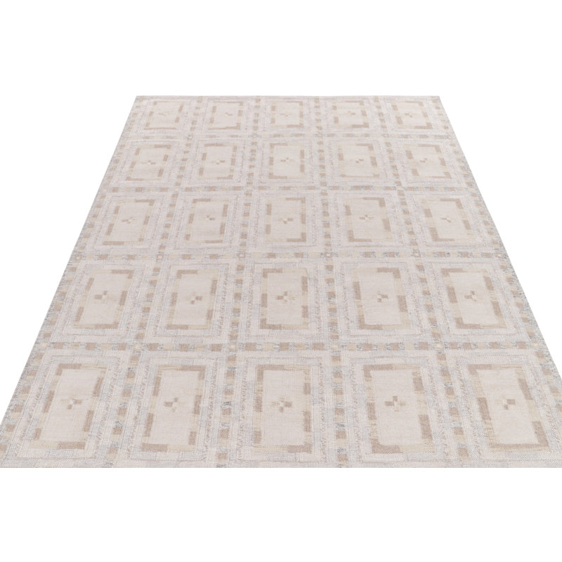 Scandinavian Wool Geometric Area Rug, Rectangle 10' x 14'