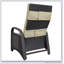 Fauteuil inclinable d'extérieur avec mécanisme de réglage séparé, osier en PE, dossier et repose-pieds réglables, coussin moelleux amovible pour la maison et les bains de soleil