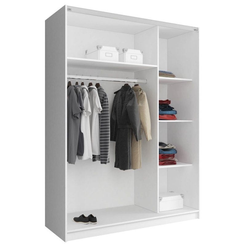 Anacletus 2 Door Manufactured Wood Wardrobe, H214 x W150 x D63cm, White