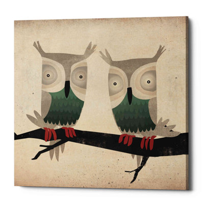 «Tan Owls Square» par Ryan Fowler - reproduction d'art sur toile tendue
