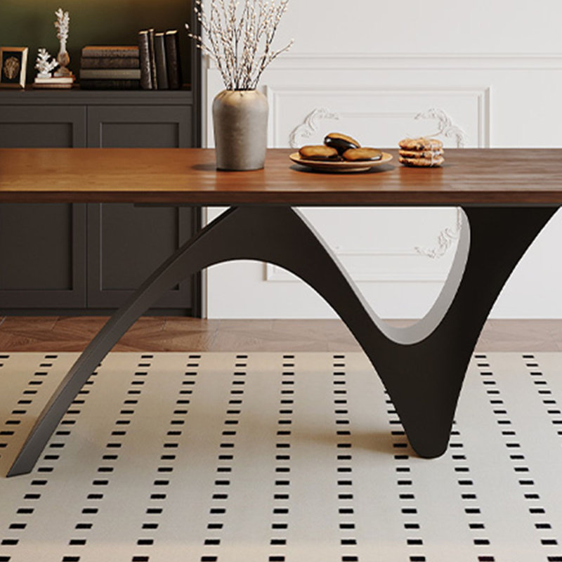 Retro solid wood rectangular creative dining table, 29.5"H x 62.9"L x 31.4"W
