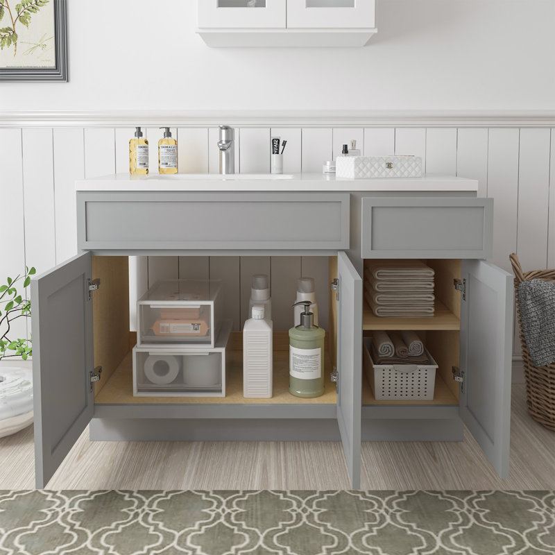 Base de meuble-lavabo simple 54 po seulement, Gris