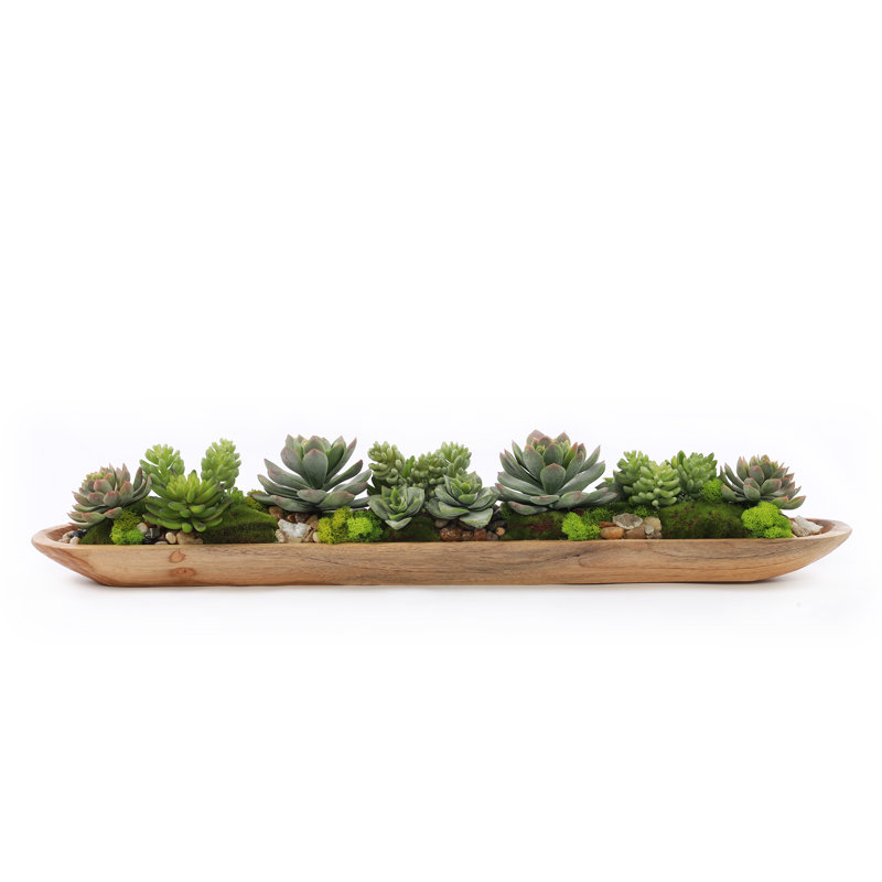 7" Artificial Succulent in Ship Bowl
