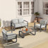 Ensemble de conversation pour patio pour 4 personnes avec coussins