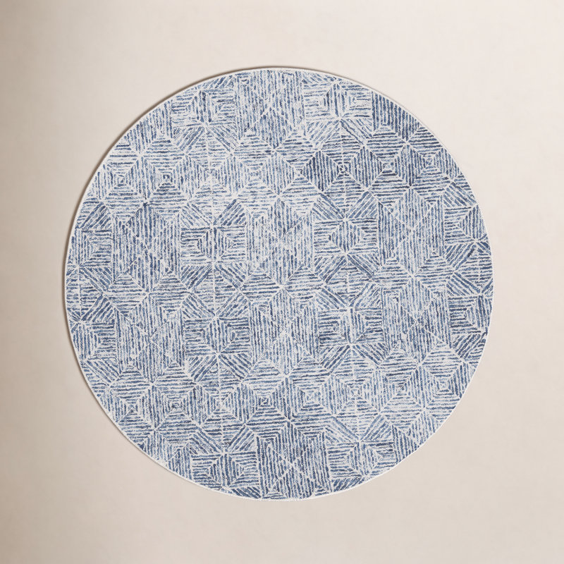 Linsly Geometric Indoor Rug, Round 6'