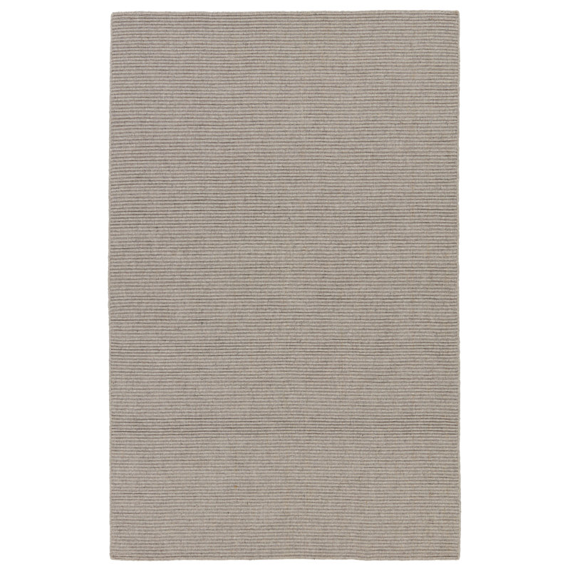 Tapis gris tissé à la main, Rectangle 9 pi x 12 pi