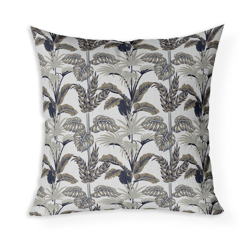 Coussin décoratif intérieur / extérieur Jungle Symphony, Orange / argenté, H 26 po x l 26 po