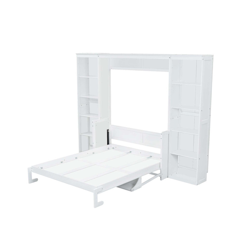 Queen Size Murphy Bed With Desk And Bookshelf