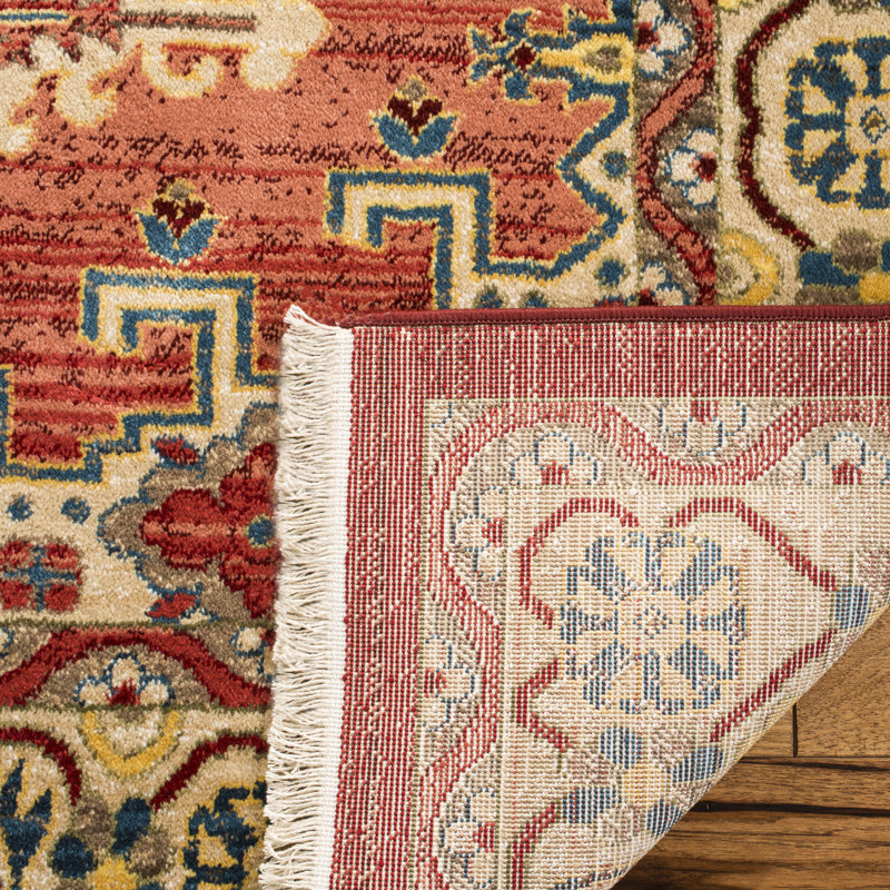 Bisen Performance Oriental Rug, Rectangle 3'3" x 4'1", Red/Ivory