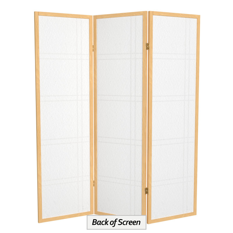 70.5" Tall Double Cross Shoji Panel Room Divider, Natural, 3, 5 ft