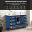 Meuble-lavabo autoportant 48 po avec comptoir 48 po, armoire de rangement en bois massif bleu