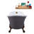 55" Streamline Clawfoot Soaking Acrylic Bathtub With Drain, Clawfeet, and Bamboo Tray-66367038-66367037