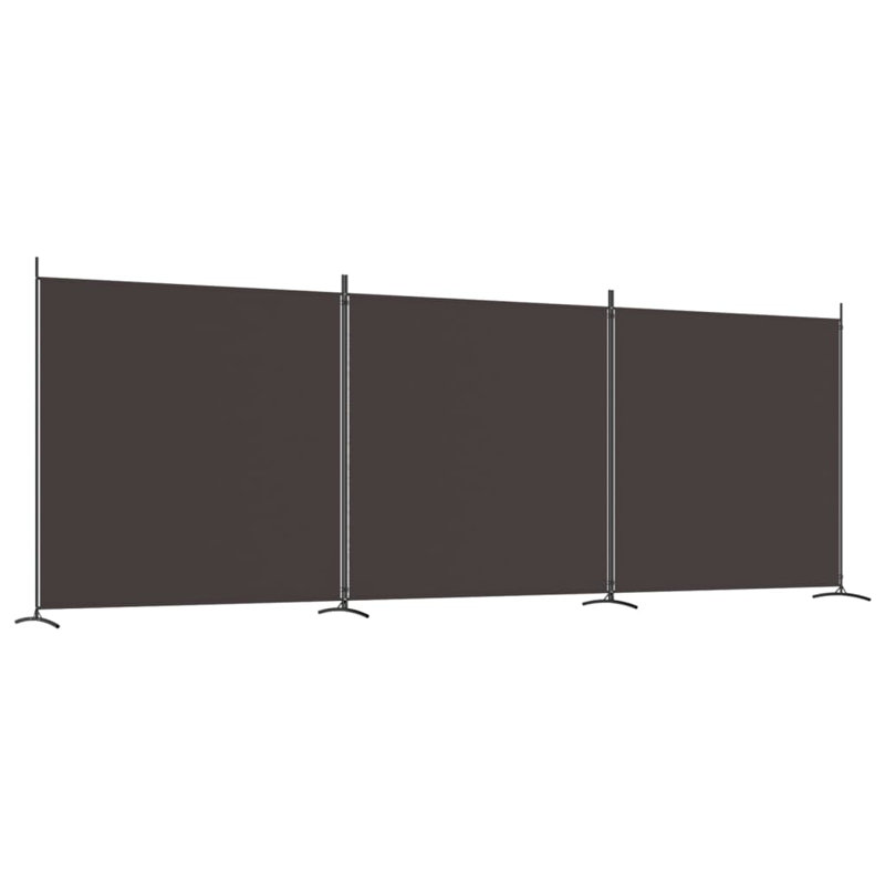 Cloison pliante H 70,9 po Rekesha, Brun, 3, H 70,9 po x l 156,7 po