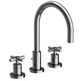 East Linear Widespread Bathroom Faucet with Drain Assembly