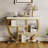 39 in Modern Console Table for Entryway. 4 Tier Faux Marble Hallway Table with Storage & Semi-Circular Metal Frame. Narrow  Furniture for Living Room. Apartment. Behind Sofa. White