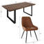Ensemble de salle à manger 6 personnes Covello avec chaises rembourrées en similicuir et table rectangulaire Covello-246807432-246807439
