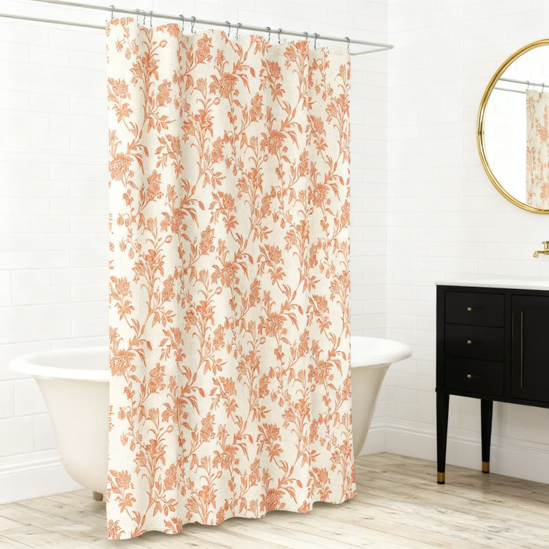 Rideau de douche Floral, Orange