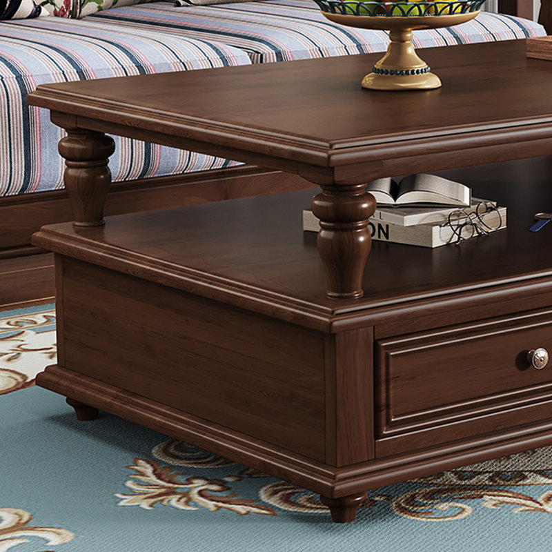European Style Simple Modern Coffee Table Solid Wood Single Coffee Table