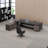 Grey double-sided cabinet modern office desk
