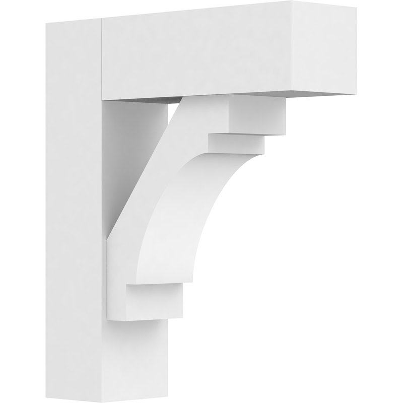 Support standard en PVC de qualité architecturale avec extrémités en bloc, H 14 po x l 3 po x P 12 po
