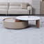 Table basse gigogne en bois fritté avec plateau rotatif à 360 degrés, plateau de rangement et tiroir surélevés, aucun assemblage requis