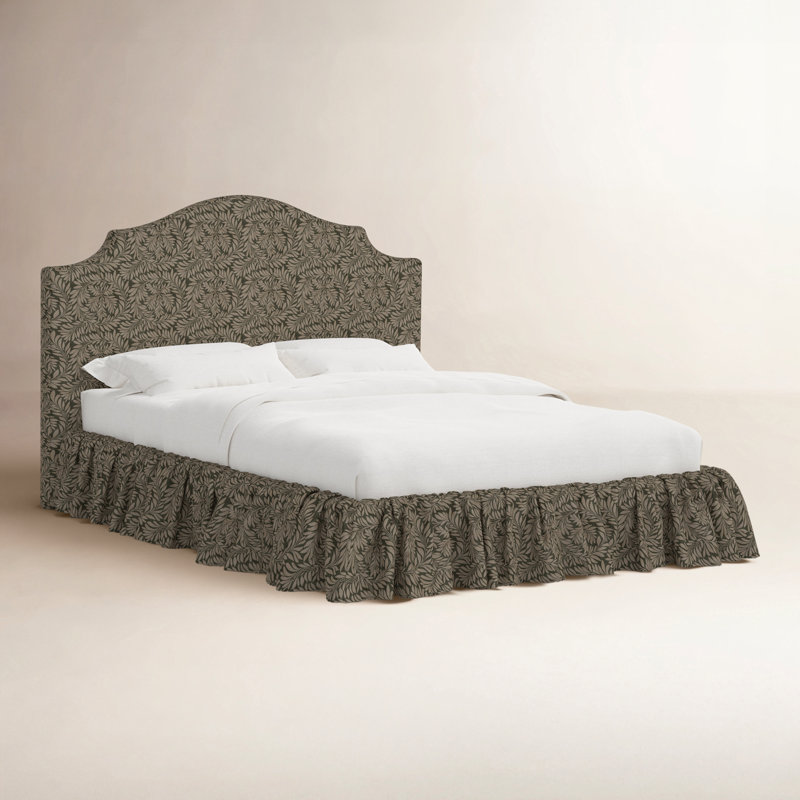 Lit plateforme Thelma, Olive mauve, Grand lit