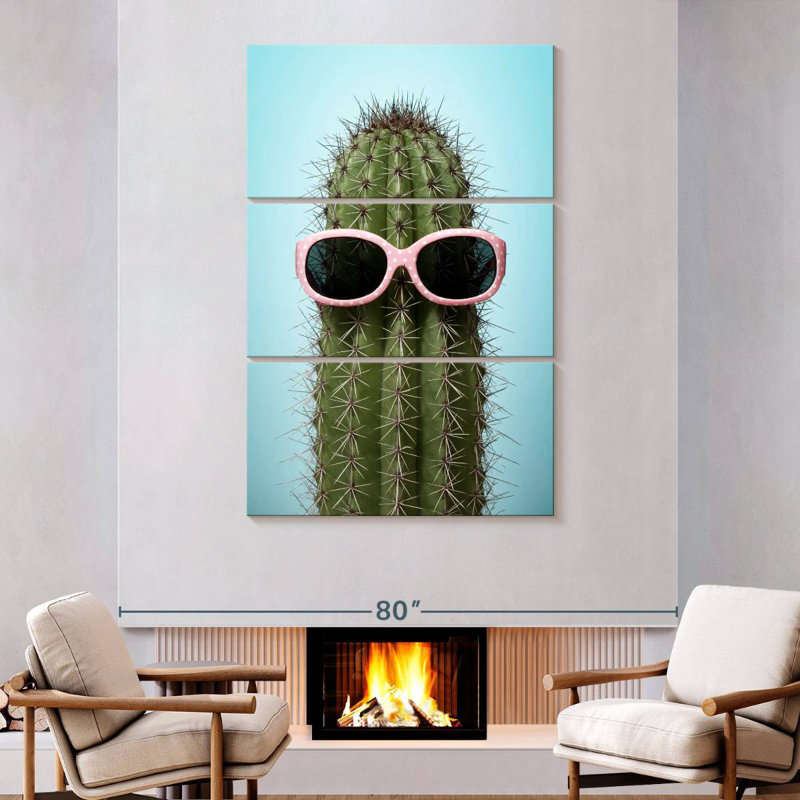 Harnek Cactus With Sunglasses, 74" H x 48" W