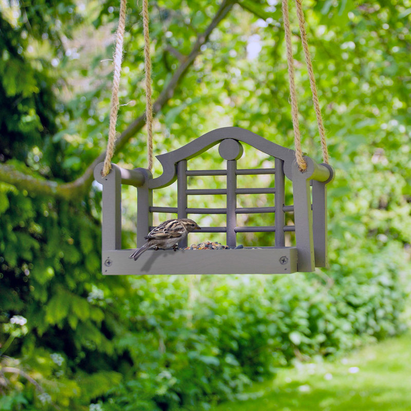 Minto Wood Hanging Tray Bird Feeder