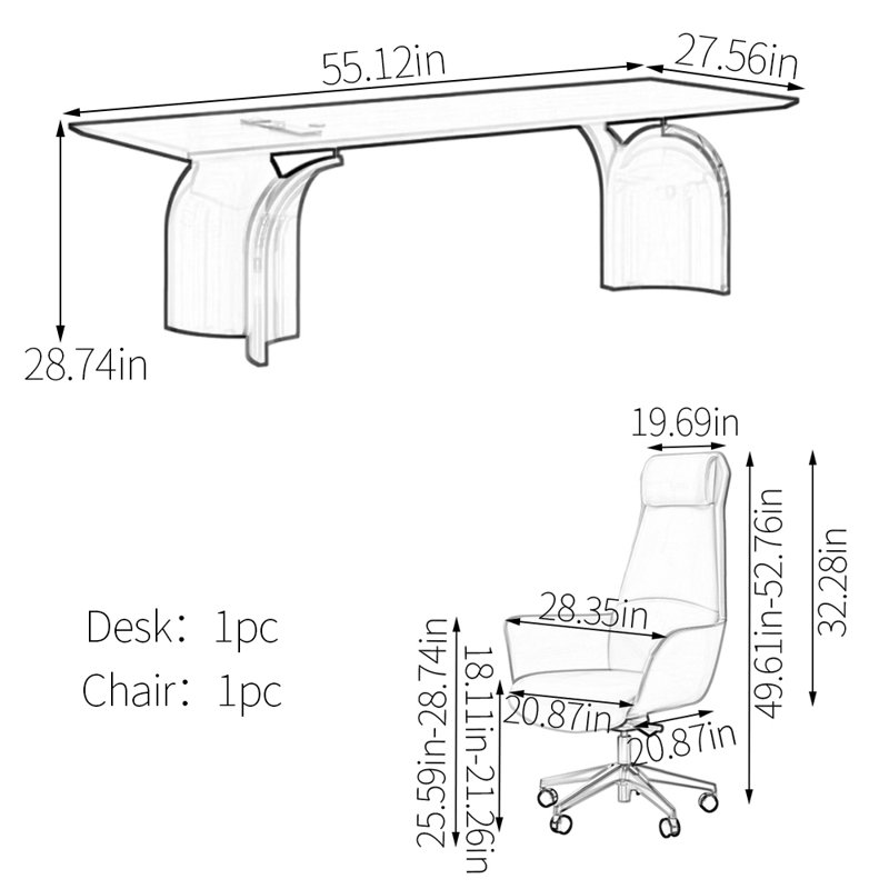 Eshelman, 28.74" H x 55.12" W x 27.56" D