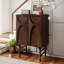Buffet 31,69 "en bois massif avec portes sculptées 3D et tablette réglable, armoire de rangement pour salle à manger ou salon