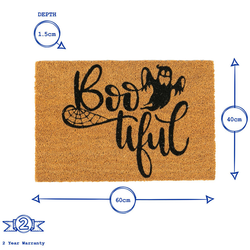 Nicola Spring - Halloween Coir Door Mats - 60 x 40cm - Bootiful