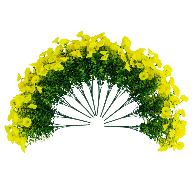 13 po Buisson artificiel résistant aux rayons UV (intérieur / extérieur) - ensemble de 12, Jaune