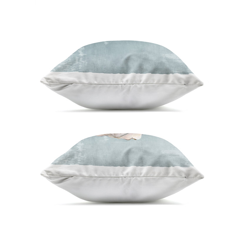 Ensemble de coussins décoratifs d'extérieur 2 pièces Seashell Whispers of Shore par Eli Jones, Gris nautique