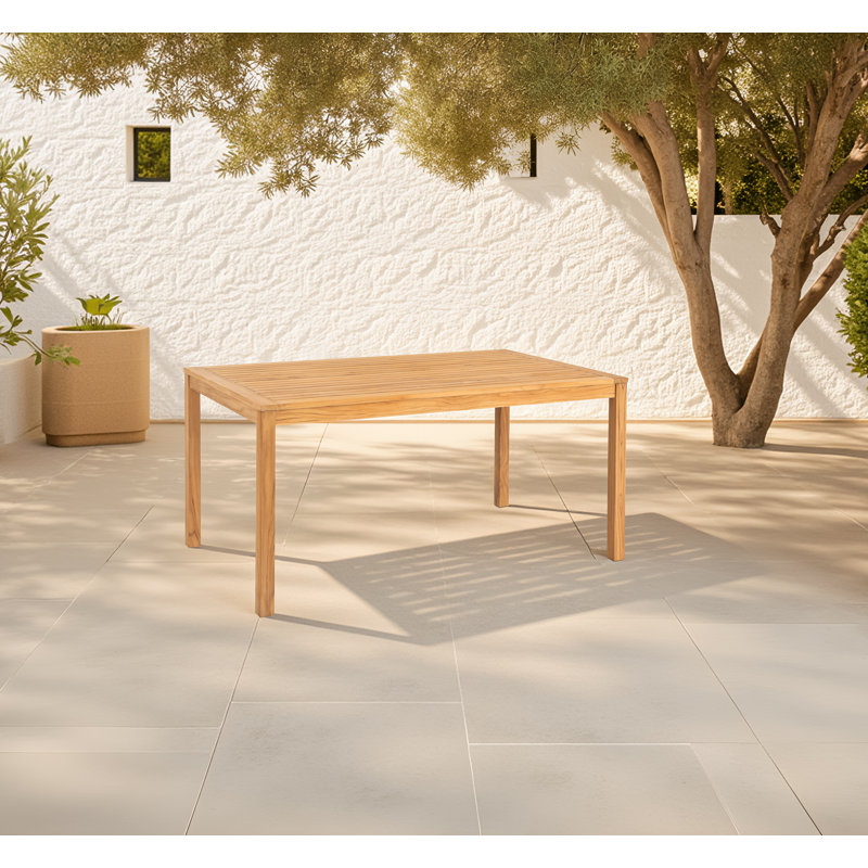 59"L Solid Teak Outdoor Dining Table