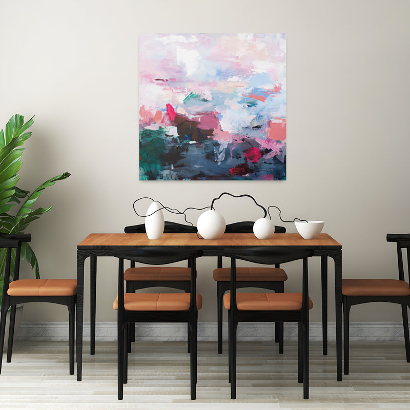 Contemporain illimité avec art abstrait bleu, H 32 po x l 32 po