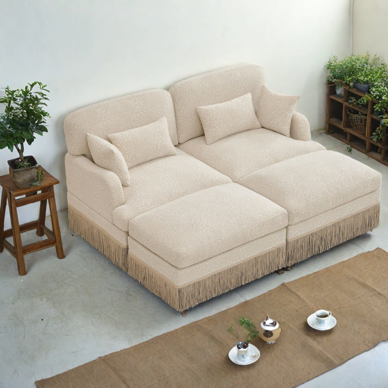 Canapés modulaires à assise profonde, style léopard chenille moderne pour la maison