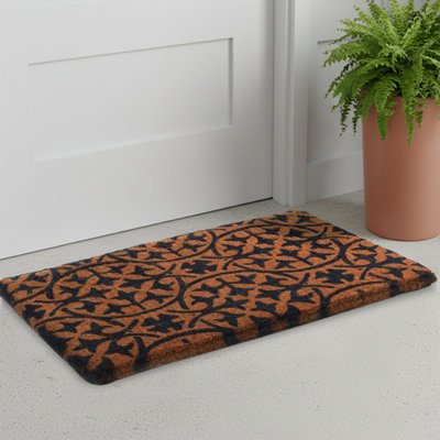 Timiya Blue Tile Coconut Coir Entryway Doormat
