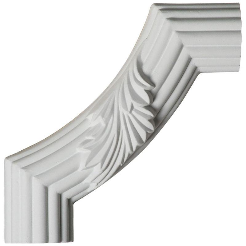 Moulure de coin H 6 po x l 6 po x P 1 1/8 po Reeded Acanthus